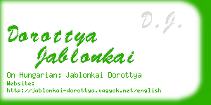 dorottya jablonkai business card